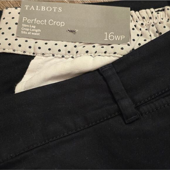 Talbots Navy Blue Perfect Crop Button Hem Detail Comfy Pants Plus SZ 16WP PETITE - Picture 16 of 16